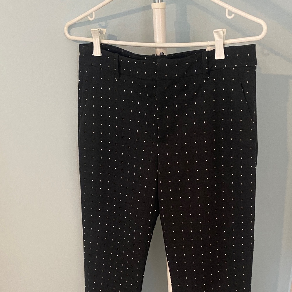 Stylish Black Polka Dot Business Pants